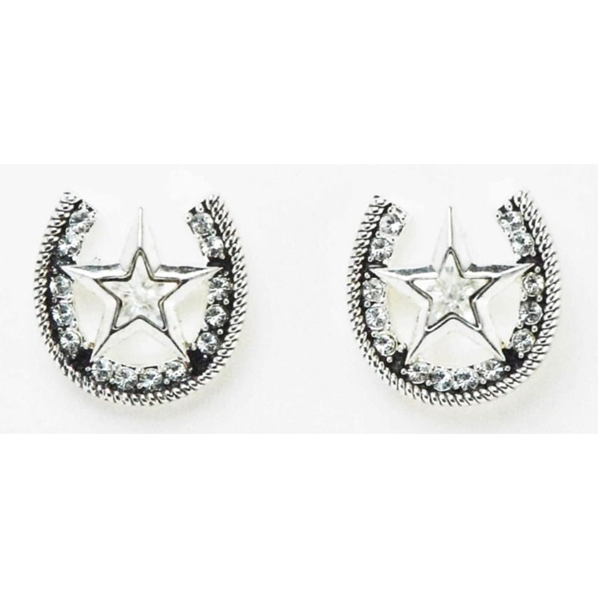 Jewelry Star/Horseshoe Earrings Crystal