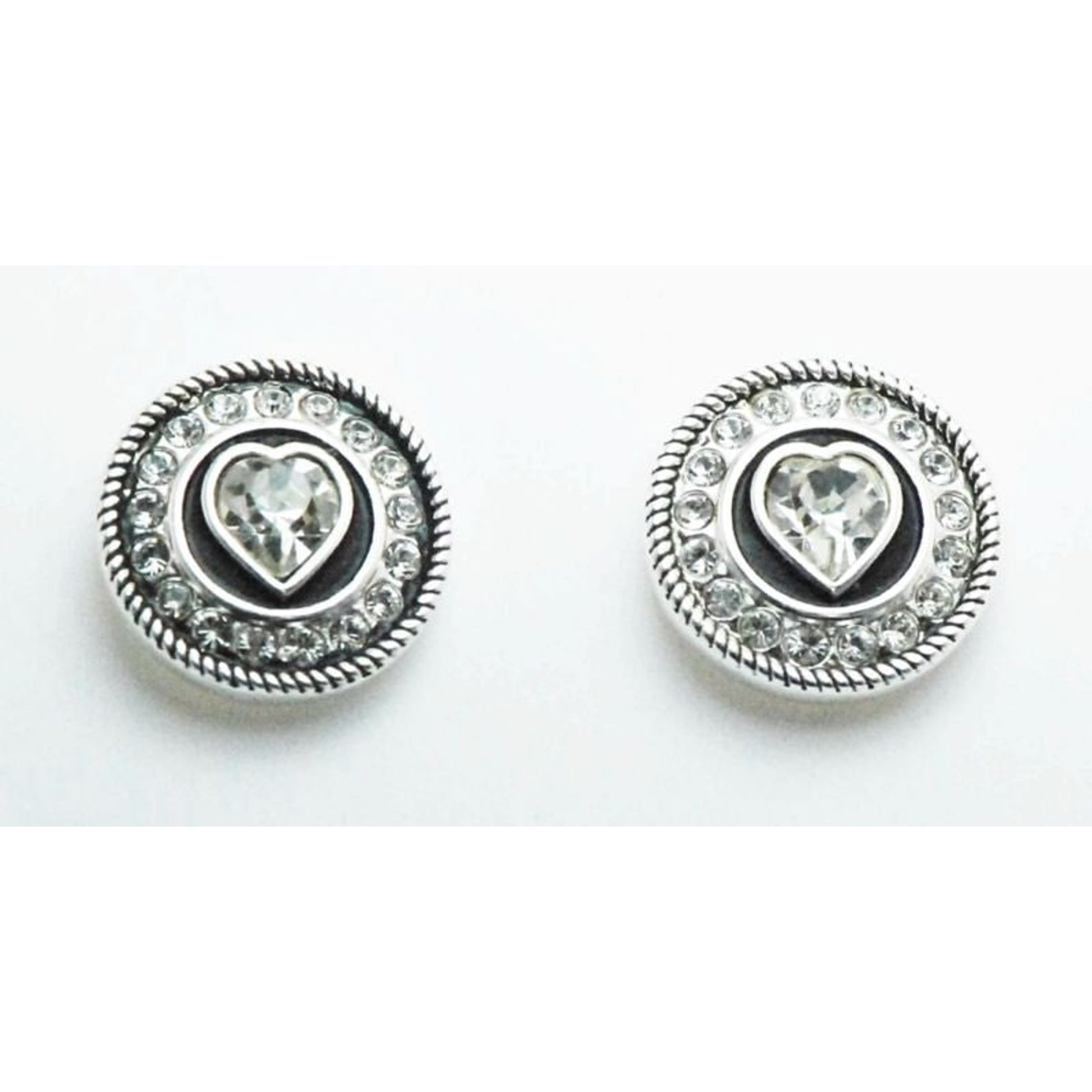Western Edge Concho Heart Earrings Crystal