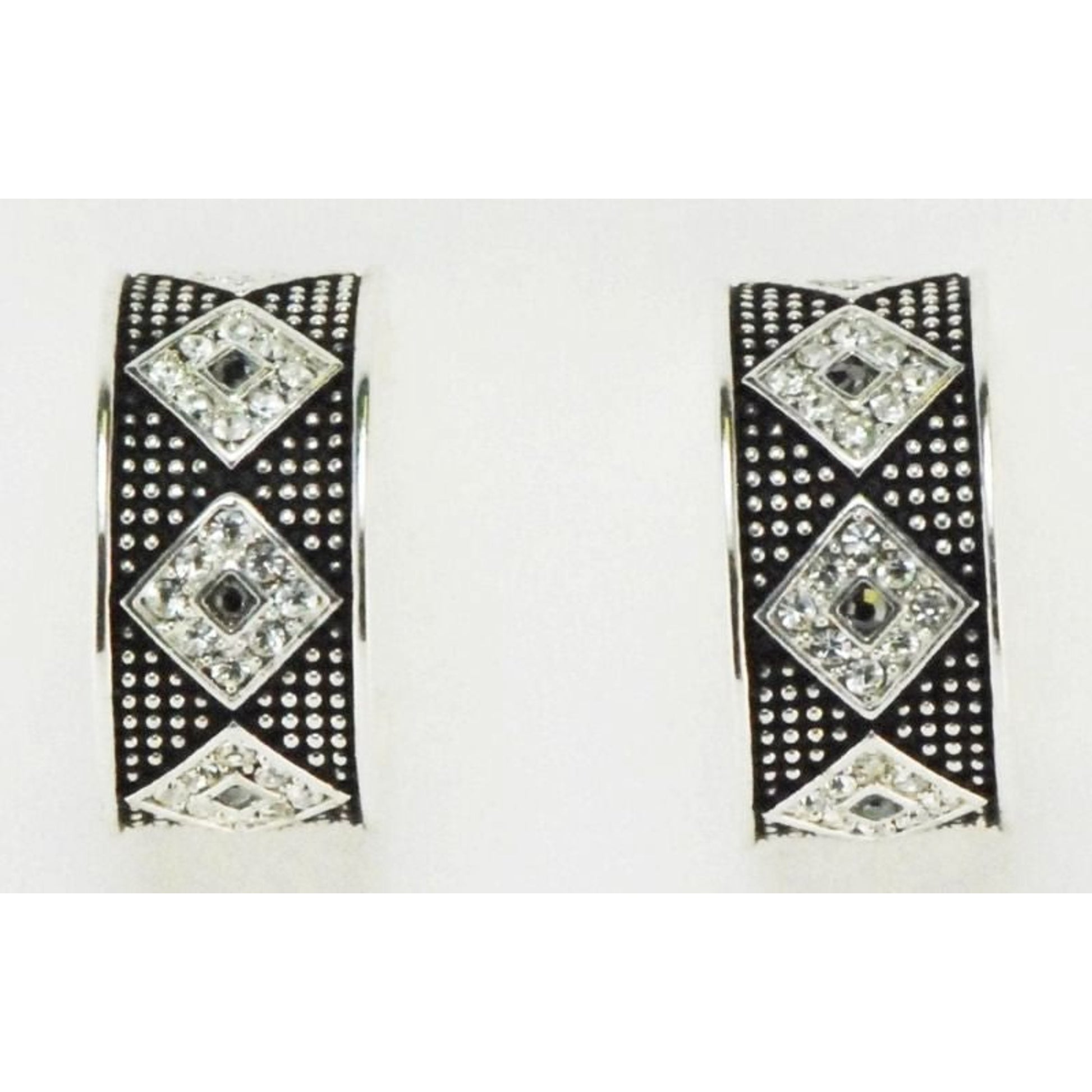 Western Edge Diamond Stone Earrings Crystal