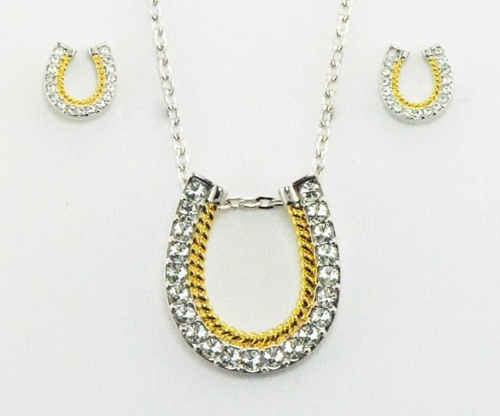 Jewelry Horseshoes Rope Jewlery Set Gold