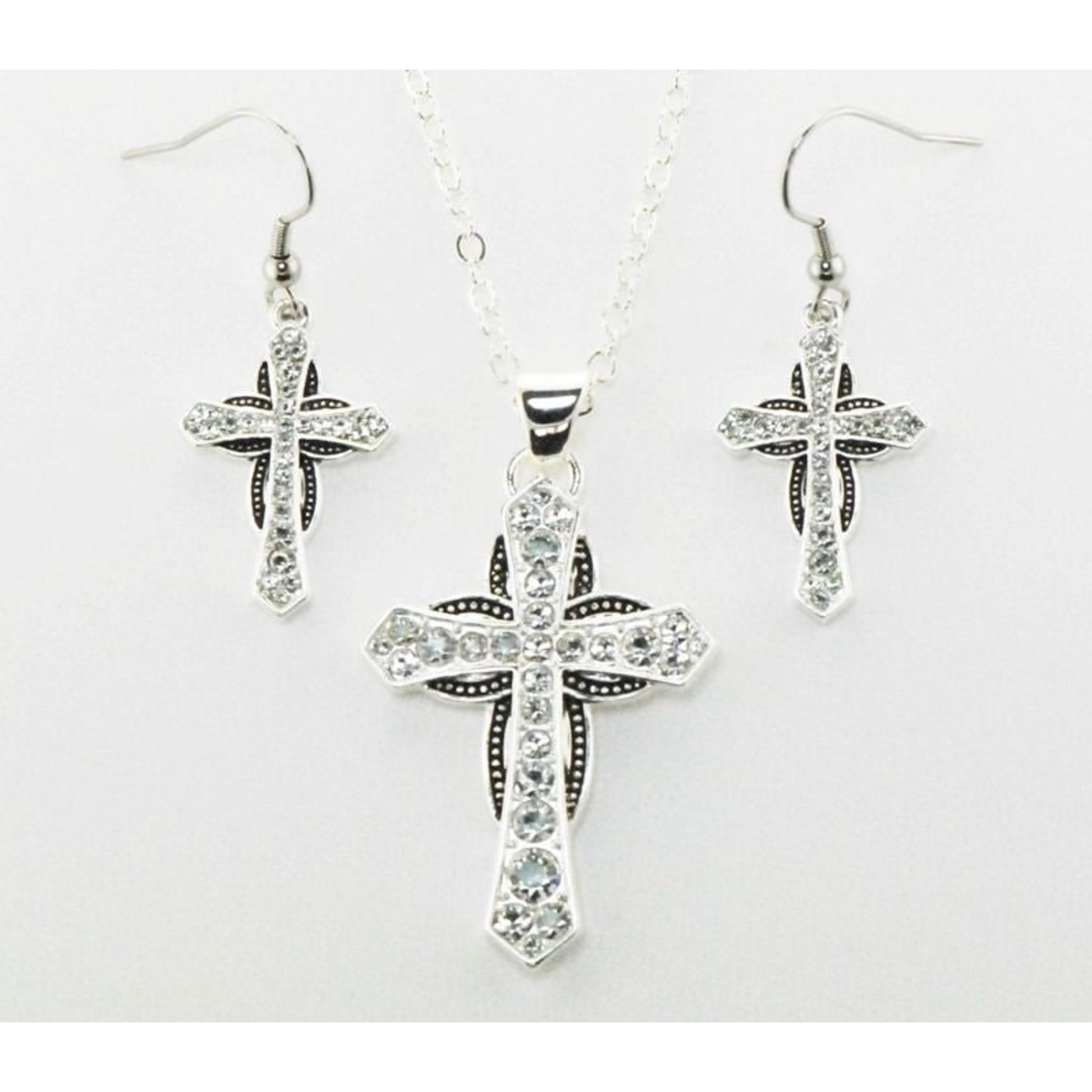 Western Edge Cross Horseshoe Jewelry Set