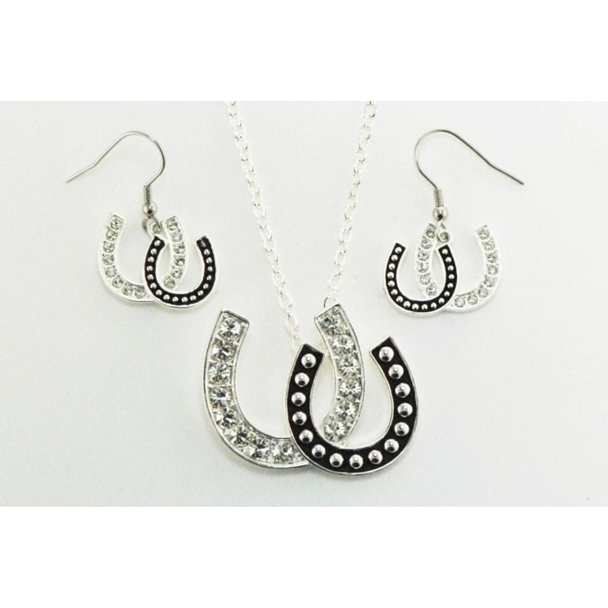 Western Edge Double Horseshoe Jewelry Set