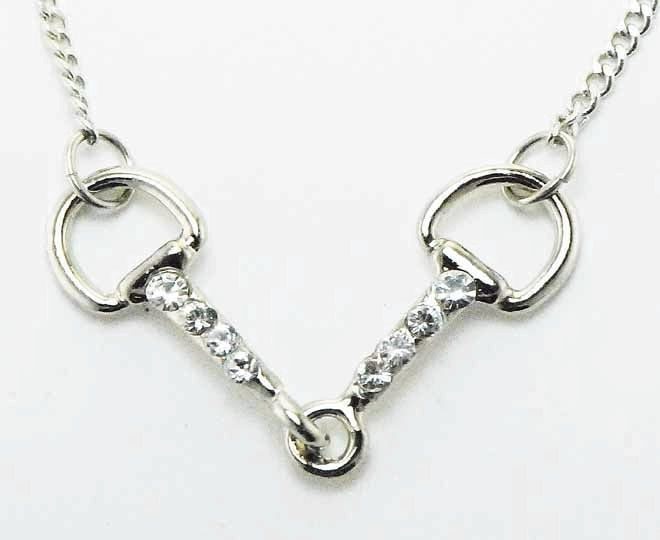 Western Edge Jewelry Crystal Snaffle Bit Necklace