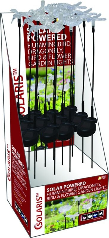 Solar Hummingbird Dragonfly Flower Stakes 3x2x24