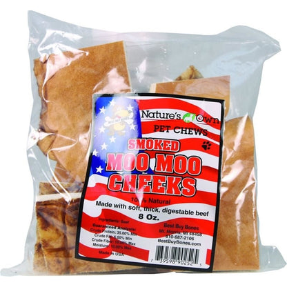 Naturefts Own Smoked Moo Moo Cheeks Pet Chews 8Oz
