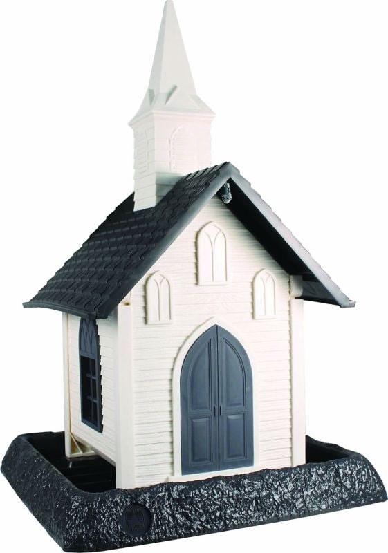 Village Collection Church Bird Feeder 5 Lb Wht/Gry