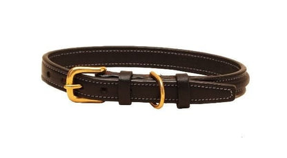 Tory Lthr Narrow Square Raised Dog Collar 22In Blk