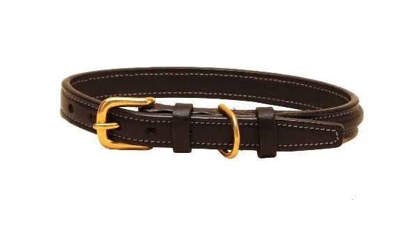Tory Lthr Narrow Square Raised Dog Collar 22In Blk