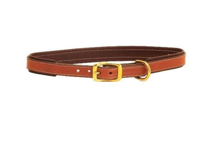 Tory 2-Tone Padded Leather Dog Collar 12in Brown
