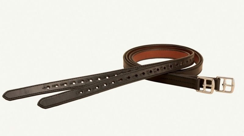 Tory Lthr Halfhole Stirrup Lthrs 1Inx54In Blk