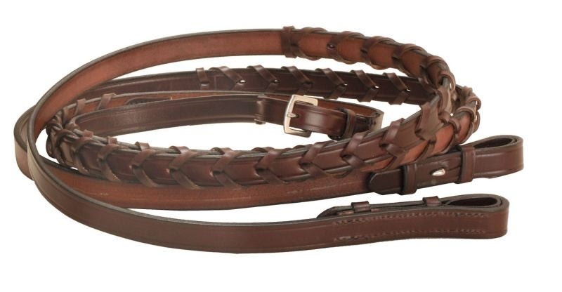 Tory English Laced Rein with Stud Hooks 3/4in Havana