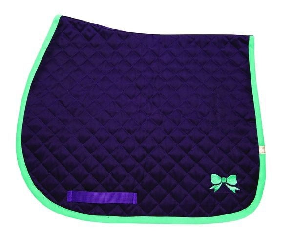 Lettia Embroidered Baby Pad - Purple/BowsBk/Wh