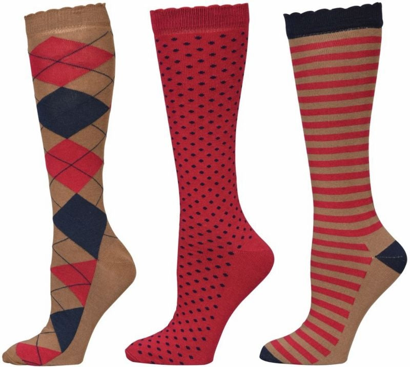 Equine Couture Ladies Raspberry Medley Socks