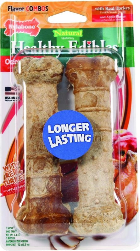 Nylabone Healthy Edibles Tur / App-2 Pk-Wolf