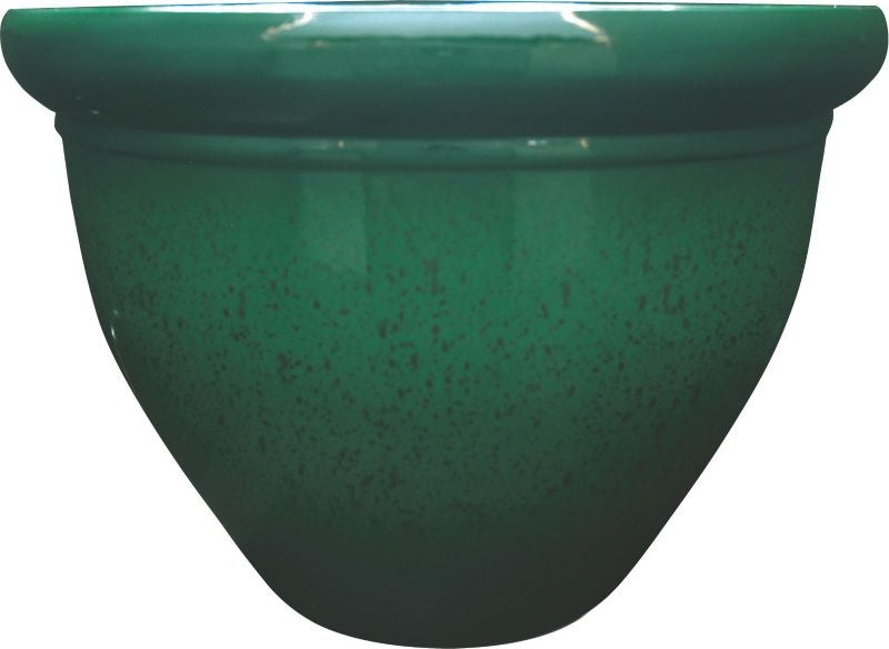 Pizzazz Pop Resin Pottery Planter 9in Analog Green