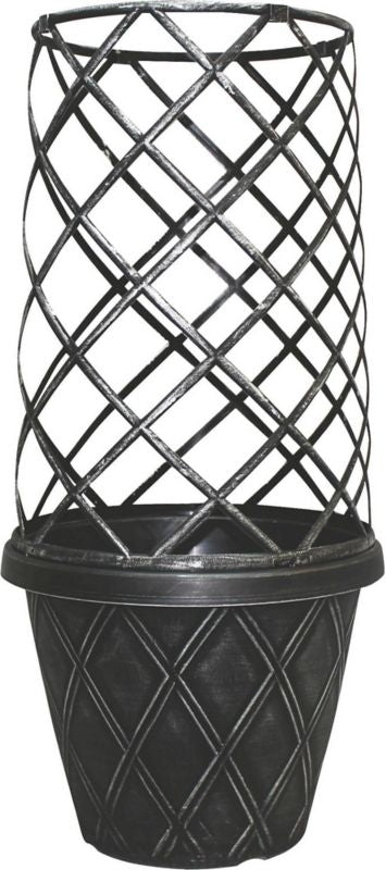 South Patio Pot Lattice Round with Trellis 15in