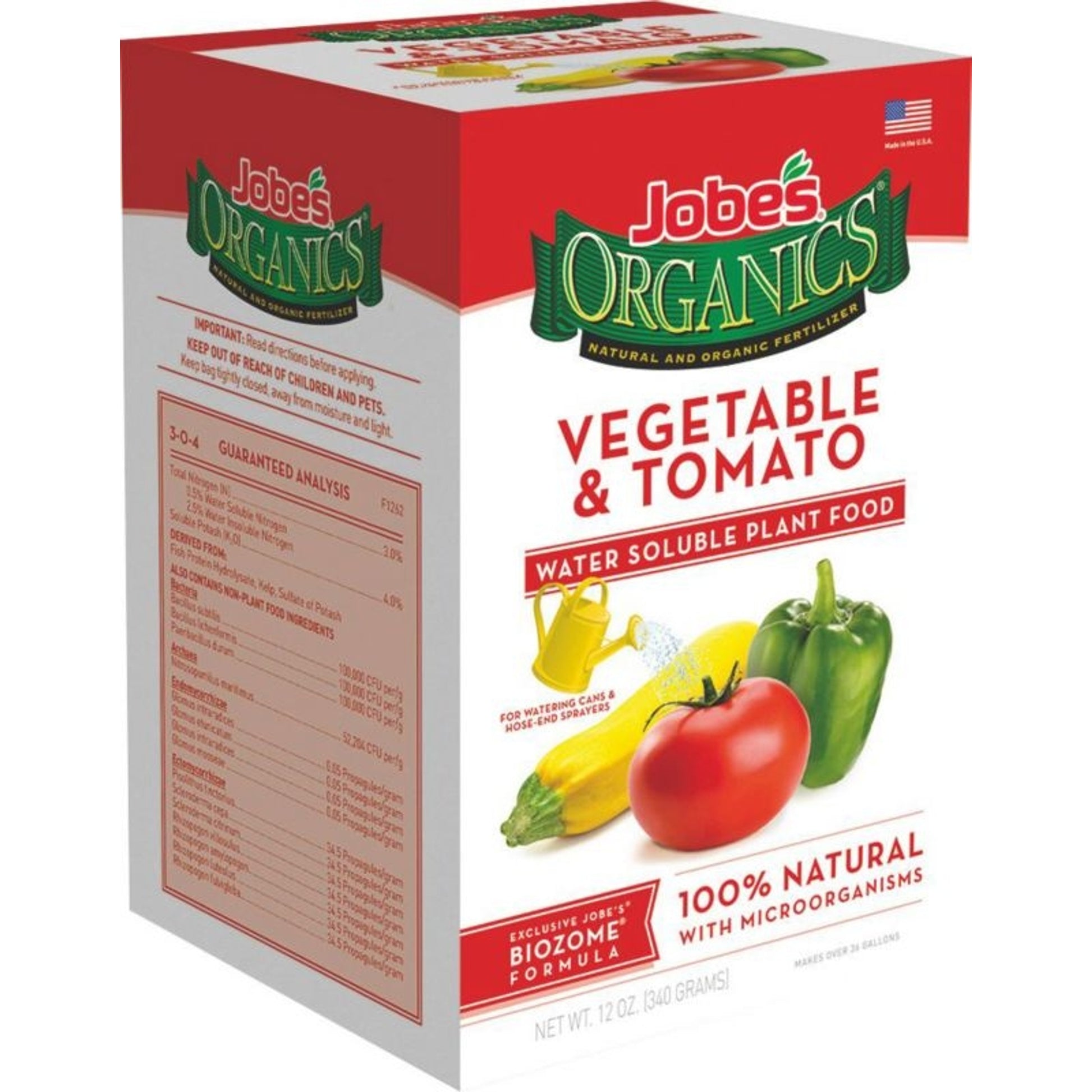 Jobes Organic WaterSoluble Veg/Tom PlantFood 10Oz