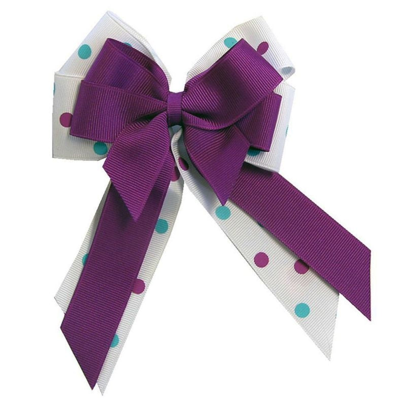 Ellies Purple and White Bow Purple White