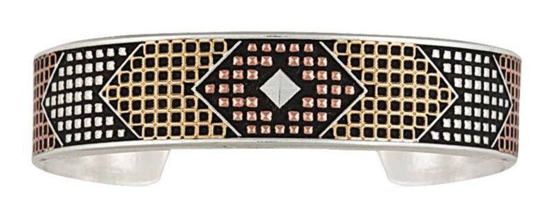Montana Silver CrossCut BeadMesh Cuff Bracelet