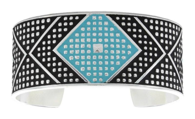 Montana Cross Cut Turq Bead Med Cuff Bracelet