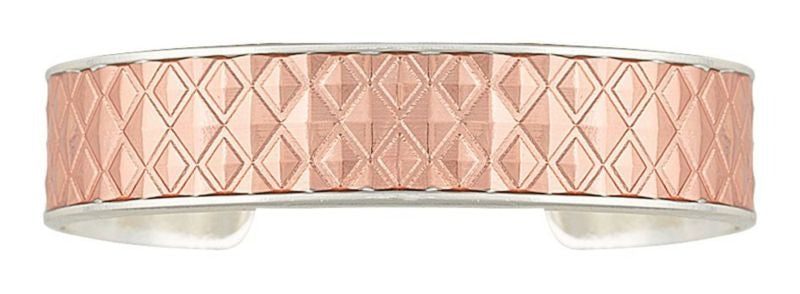 Bright Crosscut Corrugated Diamond Cuff Bracelet