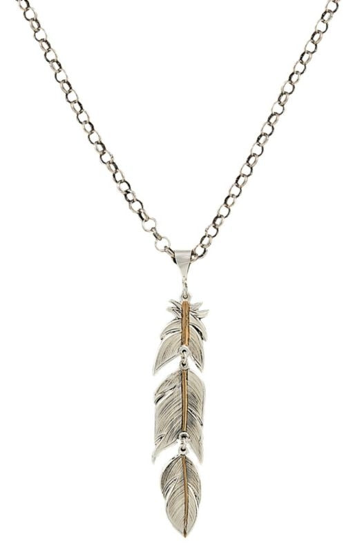 Montana Heirloom Gold Plume Feather Necklace