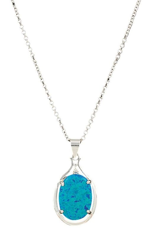 Montana Lights Mountain Lake Necklace Slv-Tone