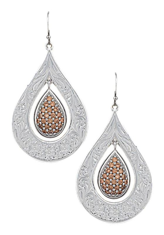 Montana Silver Flowers Champagne Spark Earrings