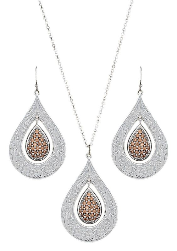 Montana Silver Flower Champagne Spark Jewelry Set