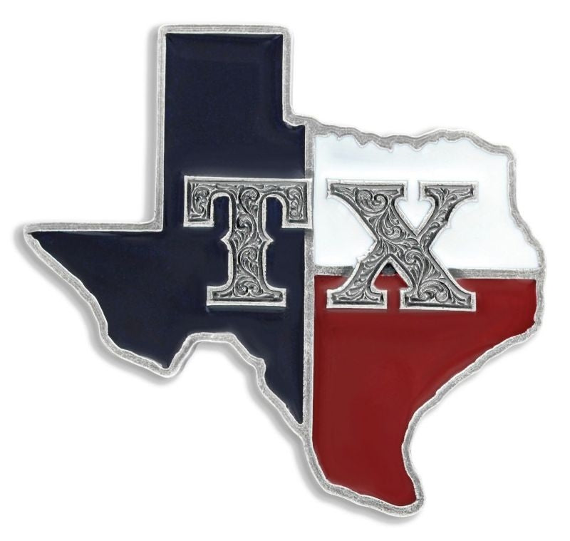 Montana State Of Texas Attitude Buckle Br/Rd