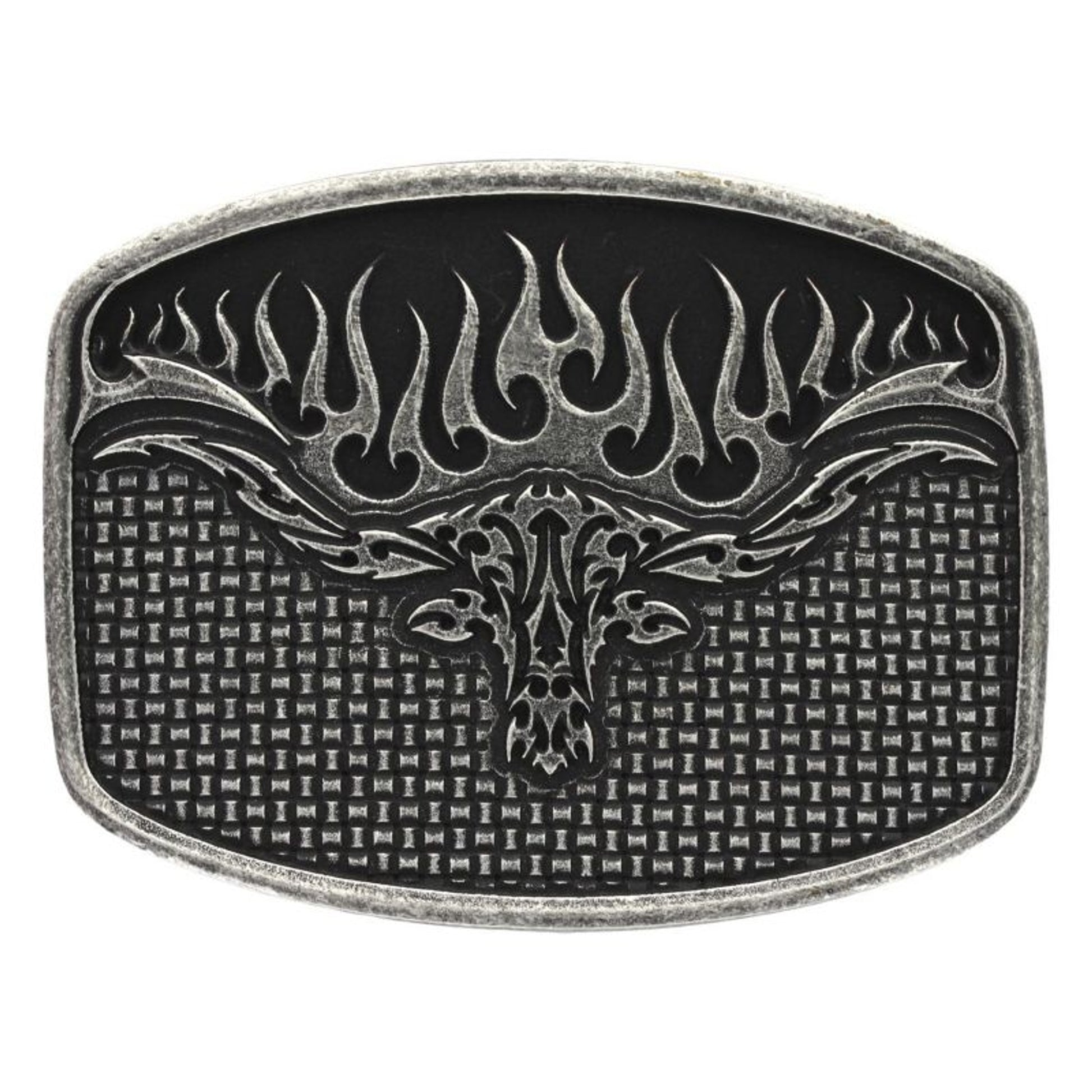 Flaming Longhorn Attitude Buckle Brn