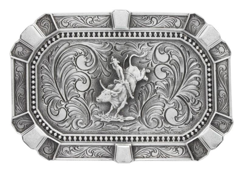 Montana Antiq Heritage Feather Buckle with Rider