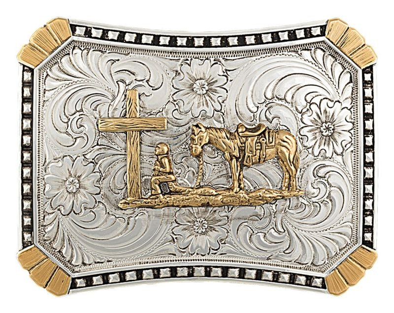 Heirloom Gold Curved Rectangle Buckle Brn