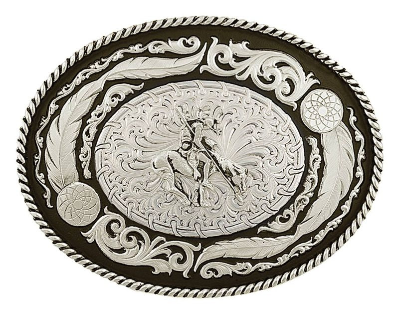 Montana Wind Dancer Buckle with End of Trail Figure