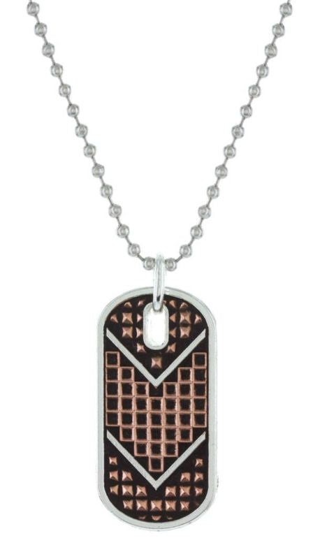 Montana Cross Cut Mesh/Bead Token Necklace