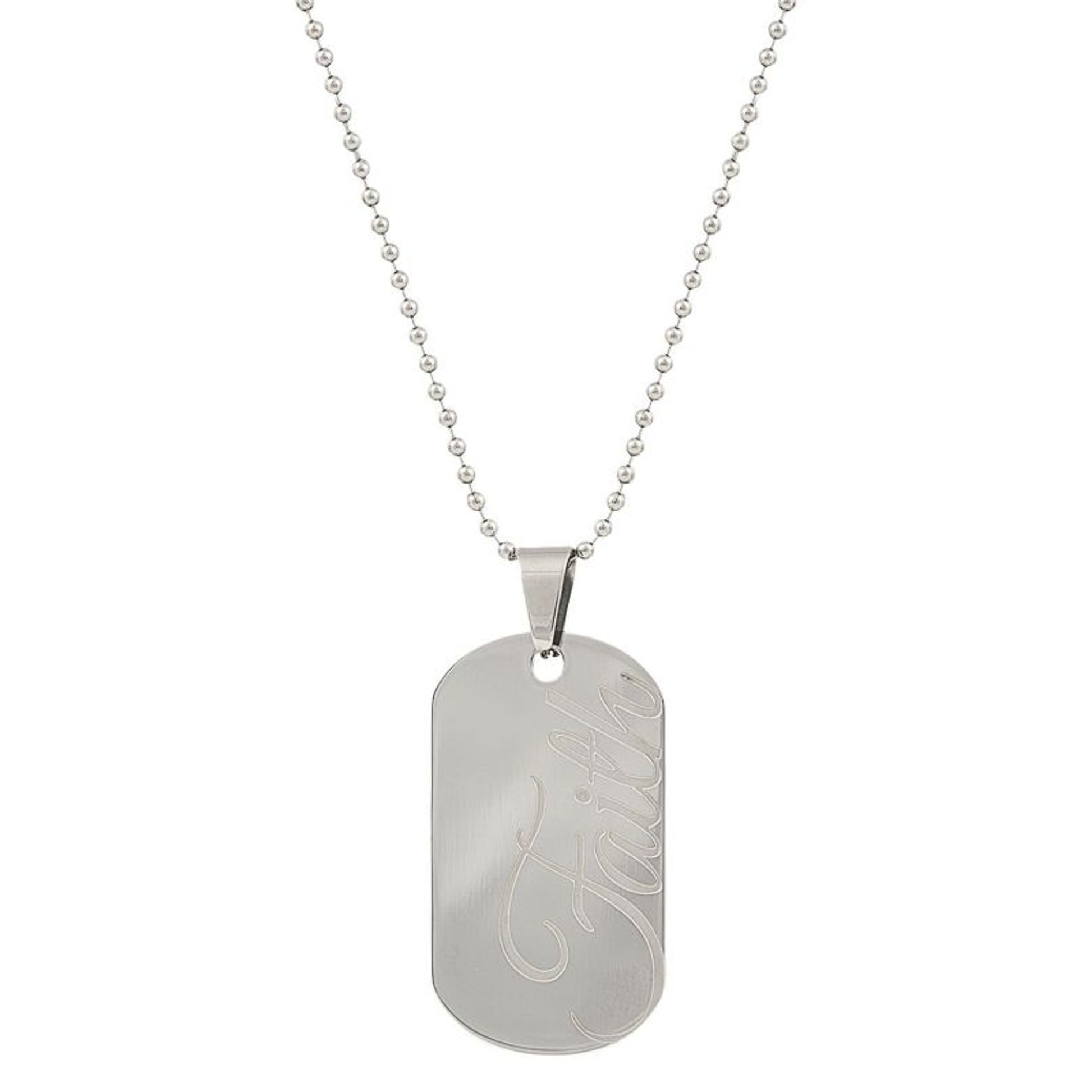 Montana Slvsmiths SS Faith Token Necklace Slv-Tone