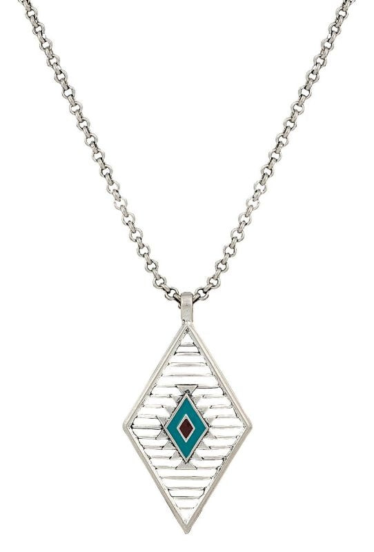 Rock 47 Points of Aztec Diamond Shape Necklace