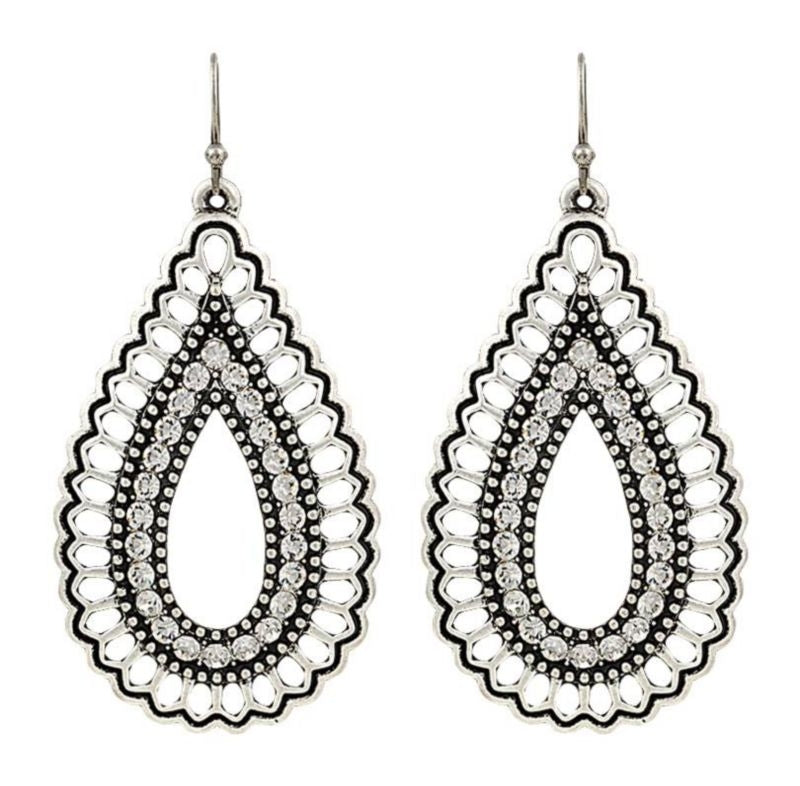 Rock 47 Vintage Sparkling Teardrop Earrings