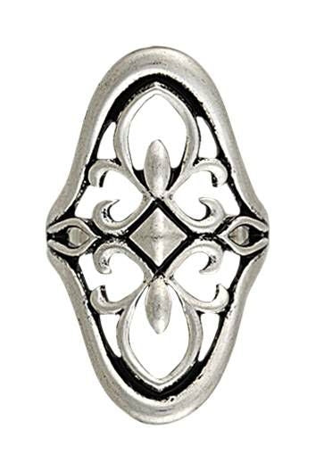 Rock 47 Vintage Kitsch Silver Tone Filigree Ring