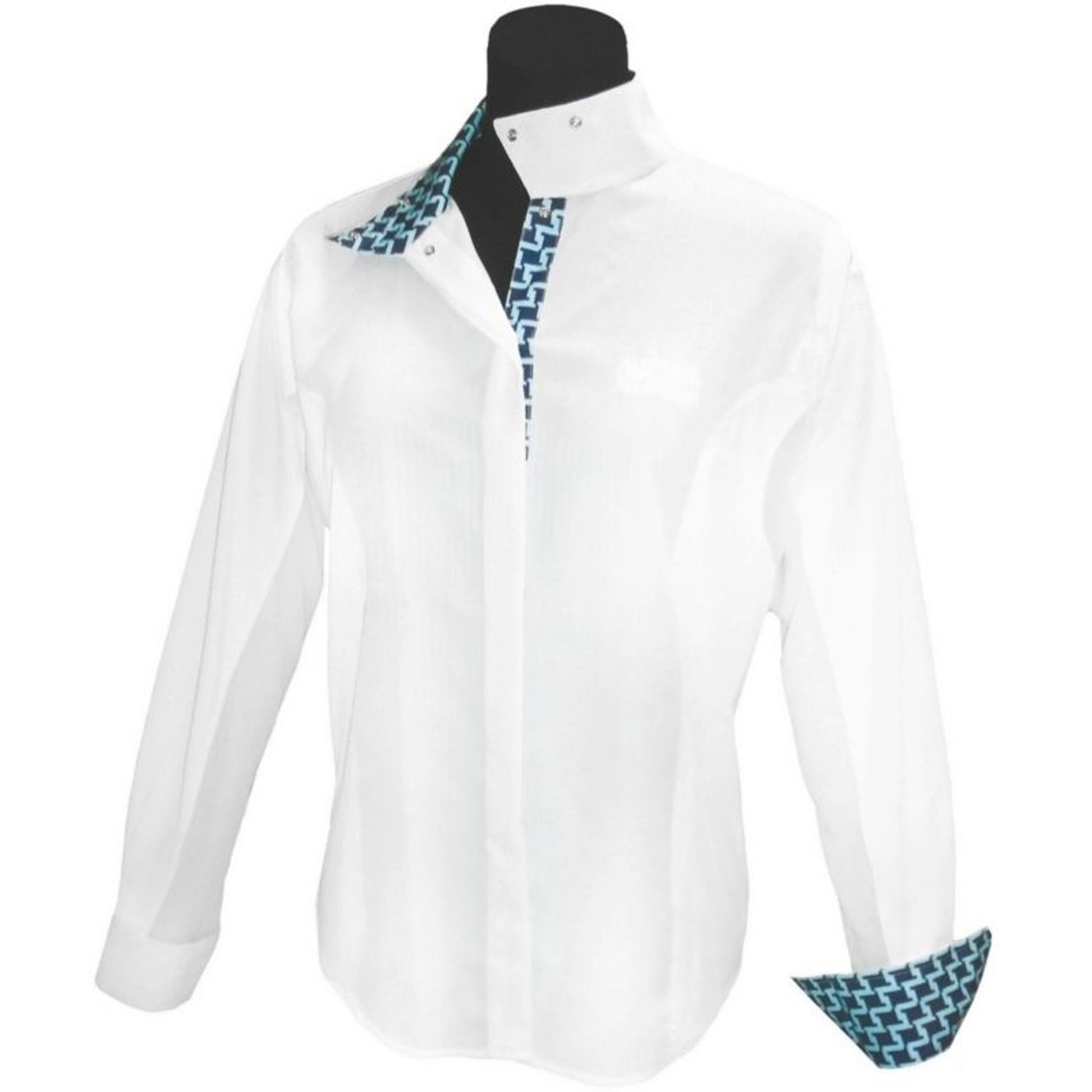 Equine Couture Ladies Geo Show Shirt 30 Wht