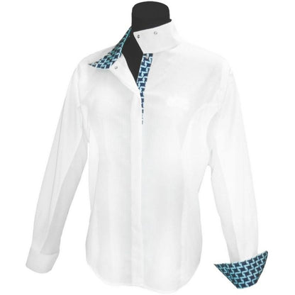 Equine Couture Ladies Geo Show Shirt 30 Wht