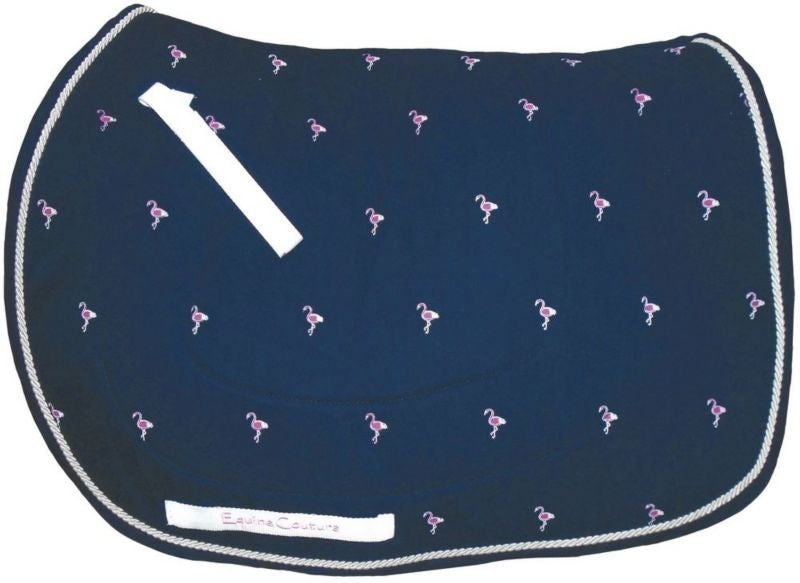 Equine Couture Flamingo Pony Saddle Pad Navy