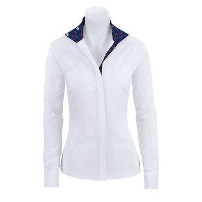 Rj Classics Ladies Prestige Show Shirt 48 Wht/Nvy