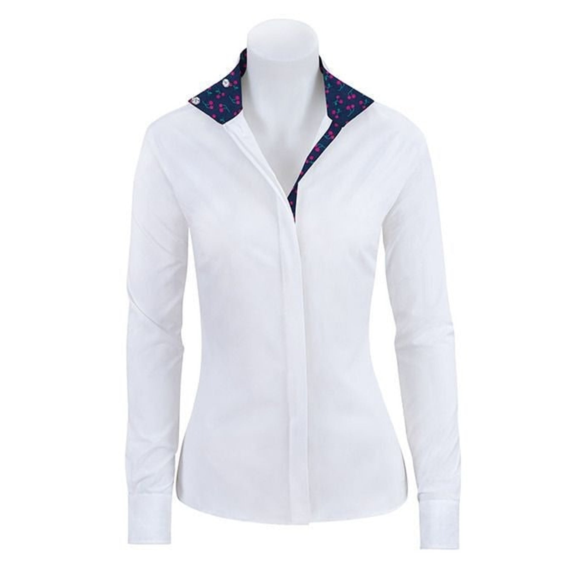 Rj Classics Ladies Prestige Show Shirt 48 Wht/Nvy