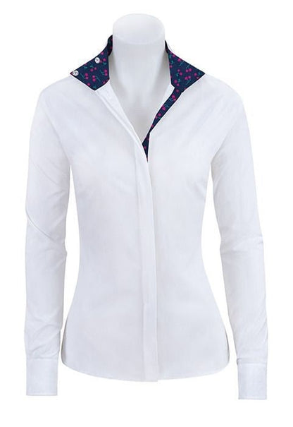 Rj Classics Ladies Prestige Show Shirt 48 Wht/Nvy