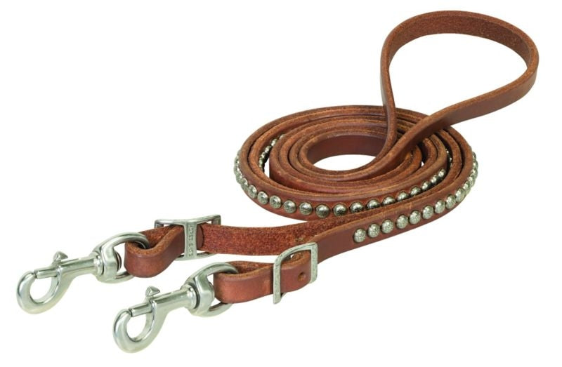Russet Harness Leather Spot Roper Rein 5/8 x8ft Br