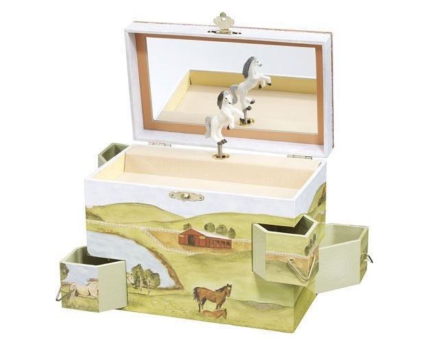 HideawayHorse Musical Treasure Box 7.75x4.5x6 Stee
