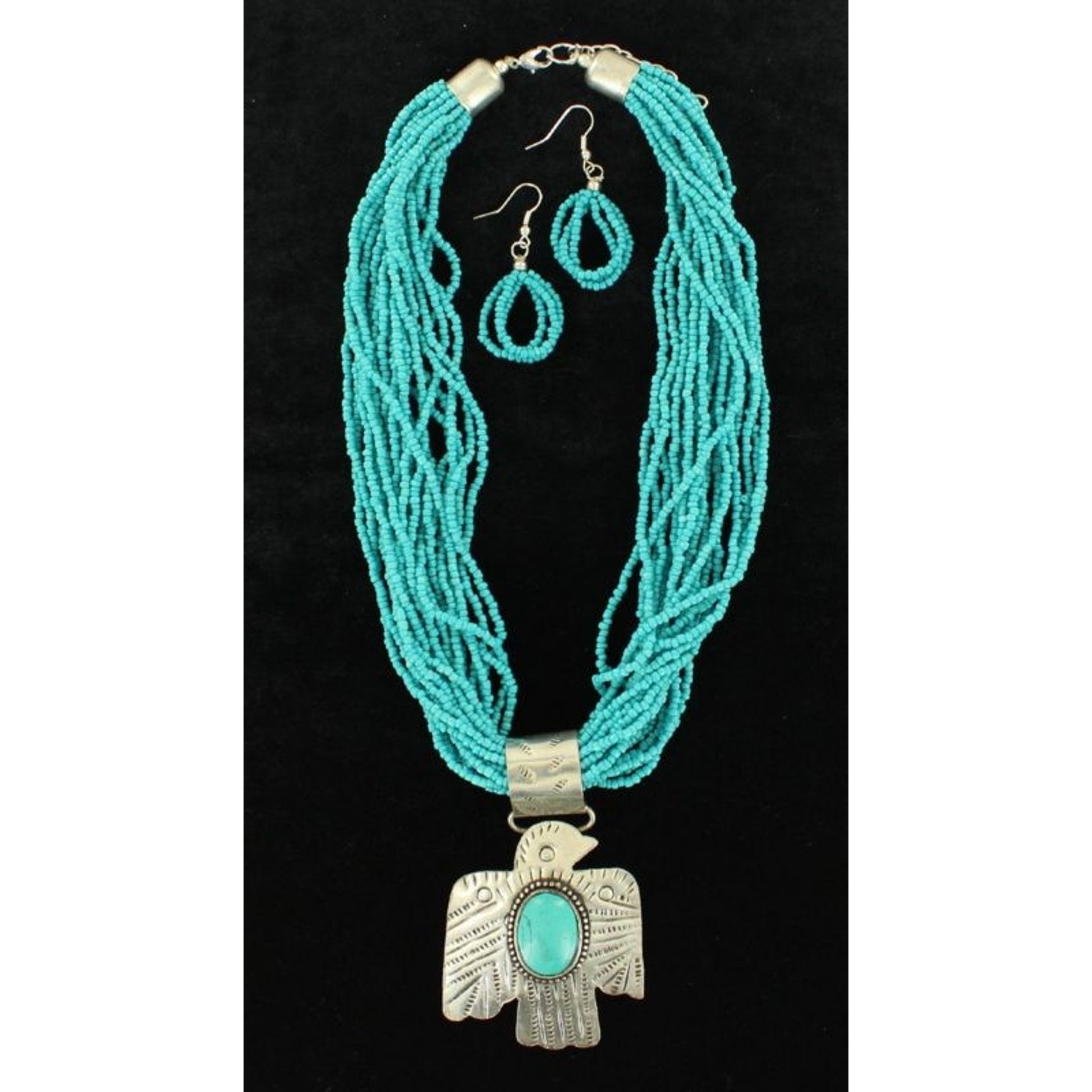 Blazin Roxx Beaded Thunderbird Jewelry SetTurq