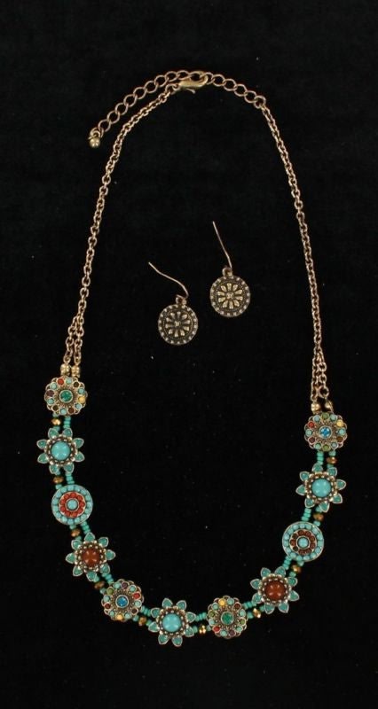 Blazin Roxx Circle Flower Jewelry SetMulti