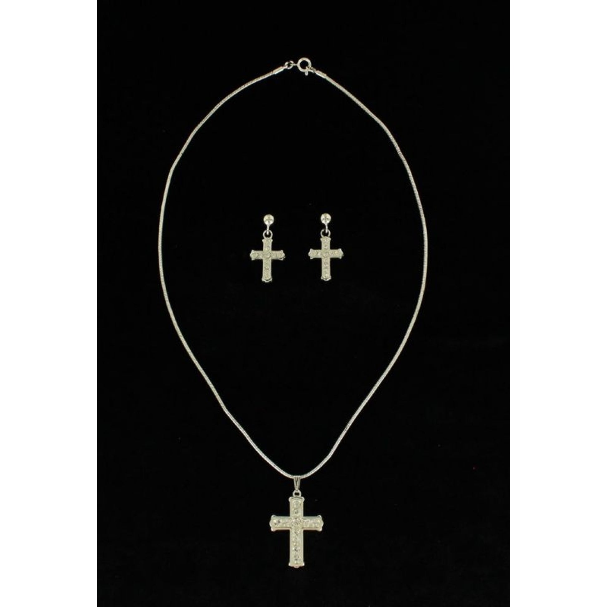 Blazin Roxx Crystal Drop Cross Jewelry Set